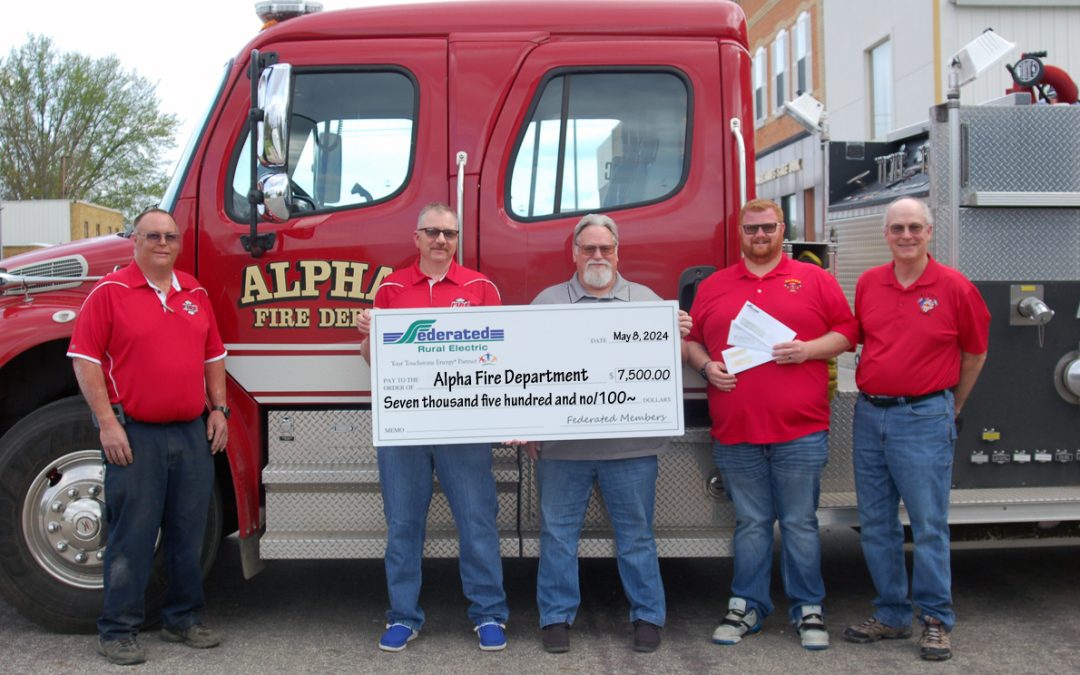Federated Rural Electric coordinates double matching funds totaling $30,000 to assist four local fire departments